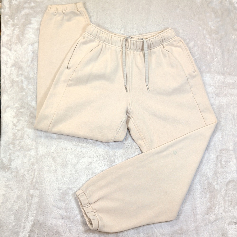 Lululemon Scuba Mid-Rise Oversized Jogger Women S Beige Fleece Sweatpants Cozy